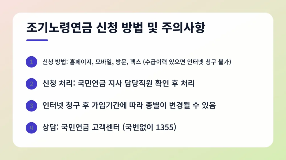 조기노령연금 신청 방법 및 주의사항